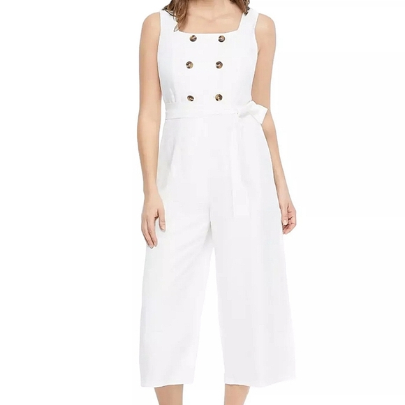 Gal Meets Glam Cleo Square Neck Jumpsuit Linen Blend - Picture 2 of 9